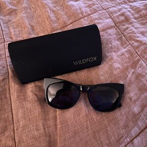 Wildfox Black Cat-Eye Sunglasses with Dark Lenses